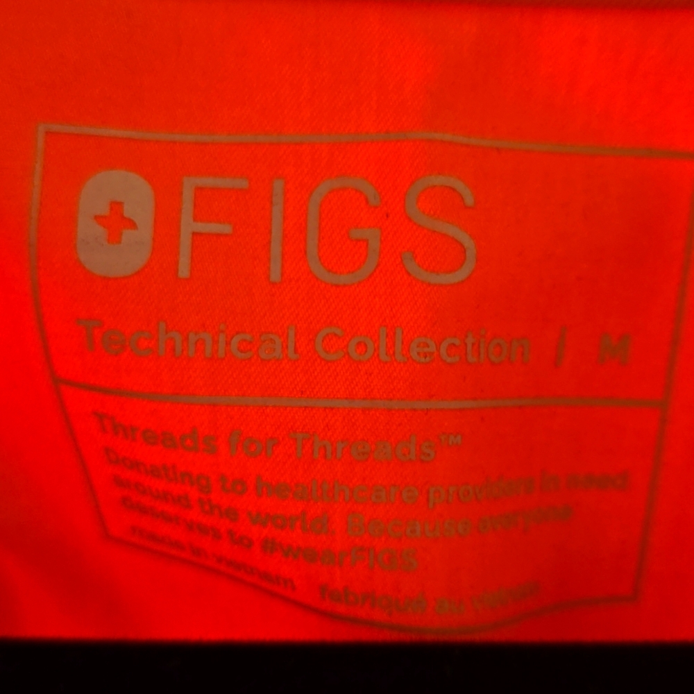 FIGS brand technical collection scrub top, size Medium